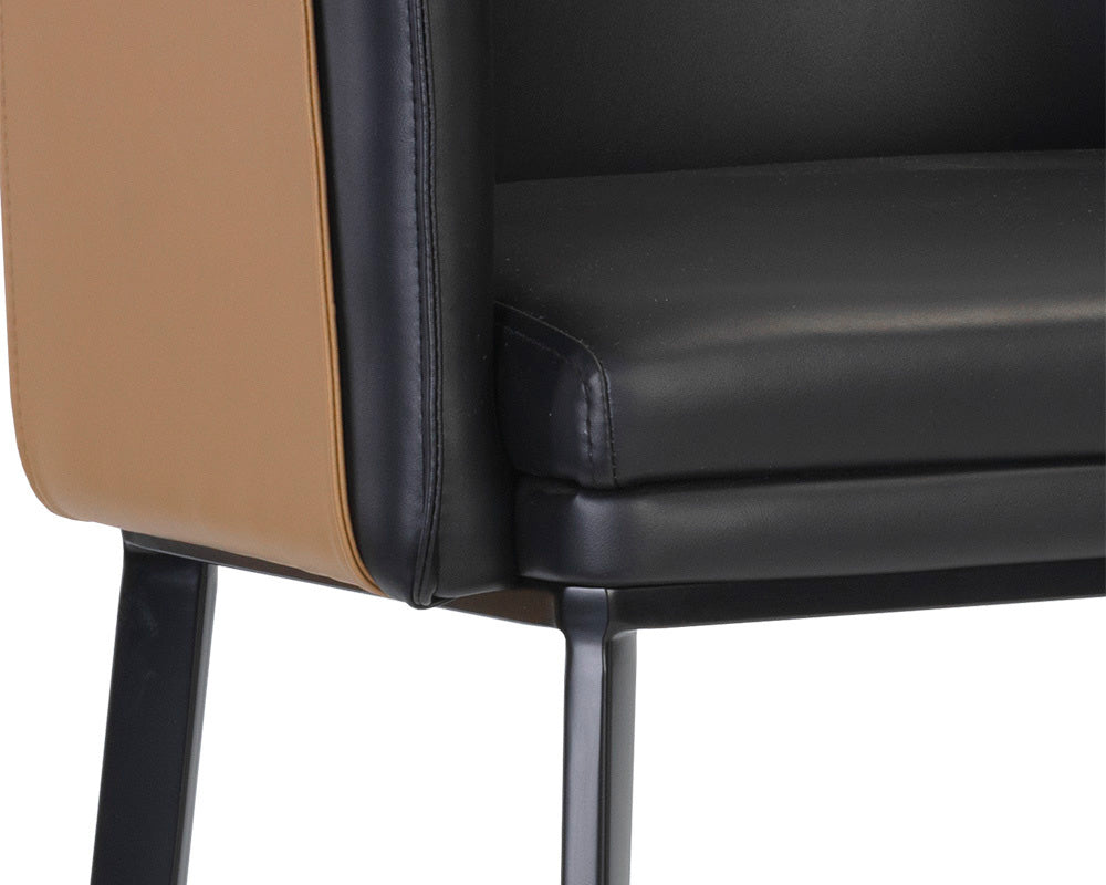 Sunpan - Ikon Carter Barstool - Napa Black / Napa Cognac - 106432 view 5