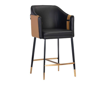 Sunpan - Ikon Carter Counter Stool - Napa Black / Napa Cognac - 106684 veiw 1