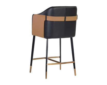 Sunpan - Ikon Carter Counter Stool - Napa Black / Napa Cognac - 106684 veiw 3