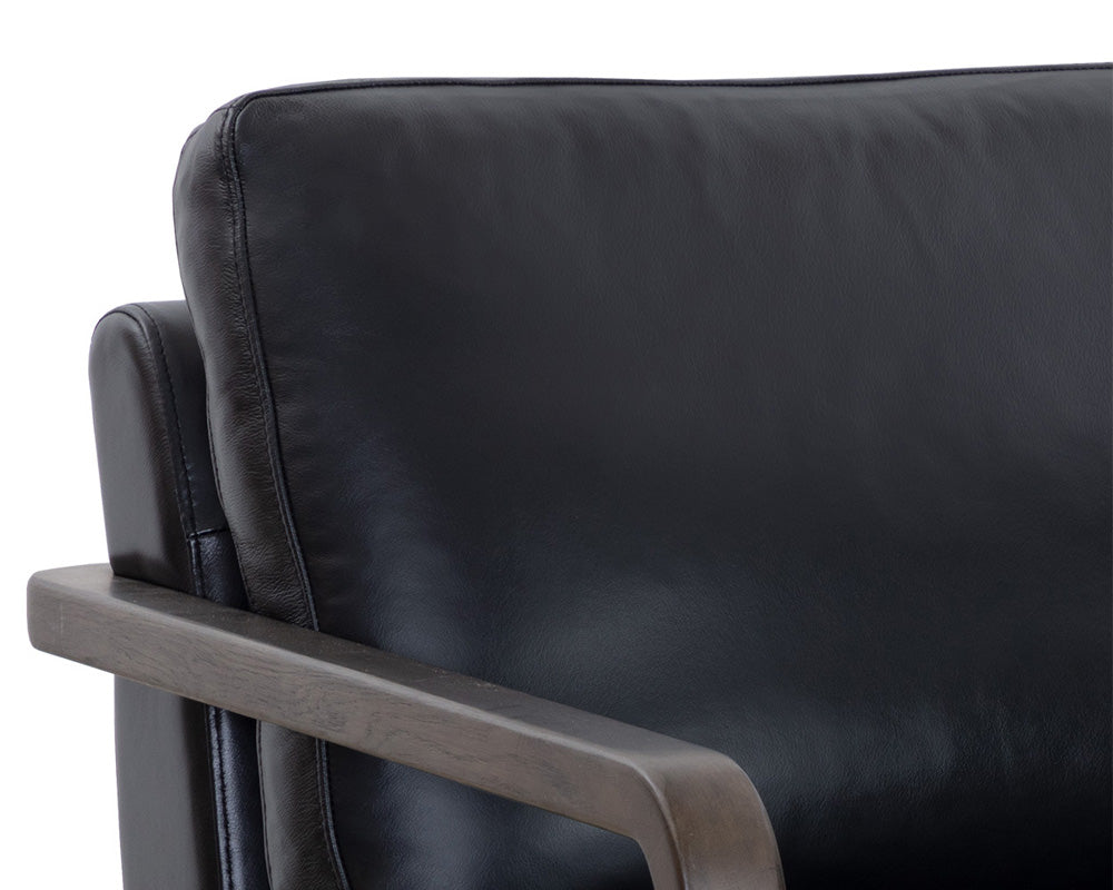 Sunpan - Westport Castell Swivel Lounge Chair - Brown - Cortina Black Leather - 111248_CLOSEOUT view 6