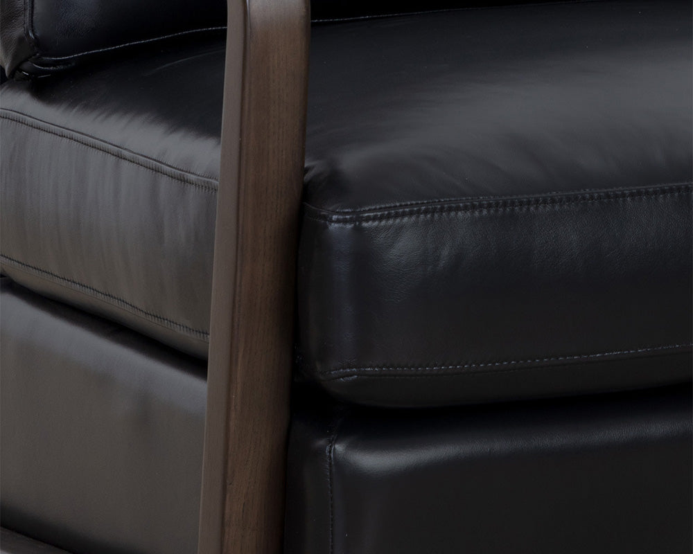 Sunpan - Westport Castell Swivel Lounge Chair - Brown - Cortina Black Leather - 111248_CLOSEOUT view 7