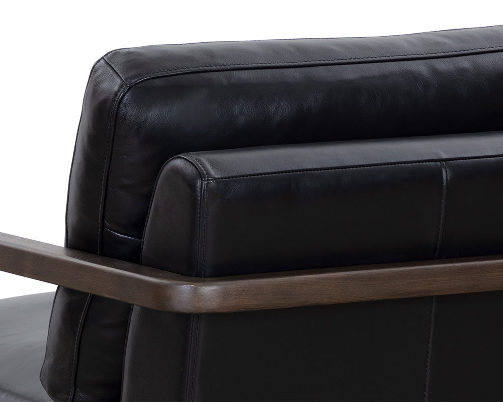 Sunpan - Westport Castell Swivel Lounge Chair - Brown - Cortina Black Leather - 111248_CLOSEOUT view 8