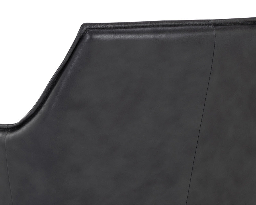 Sunpan - Crosby Swivel Lounge Chair - Alpine Black Leather - 111085 view 6