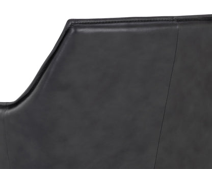 Sunpan - Crosby Swivel Lounge Chair - Alpine Black Leather - 111085 view 6