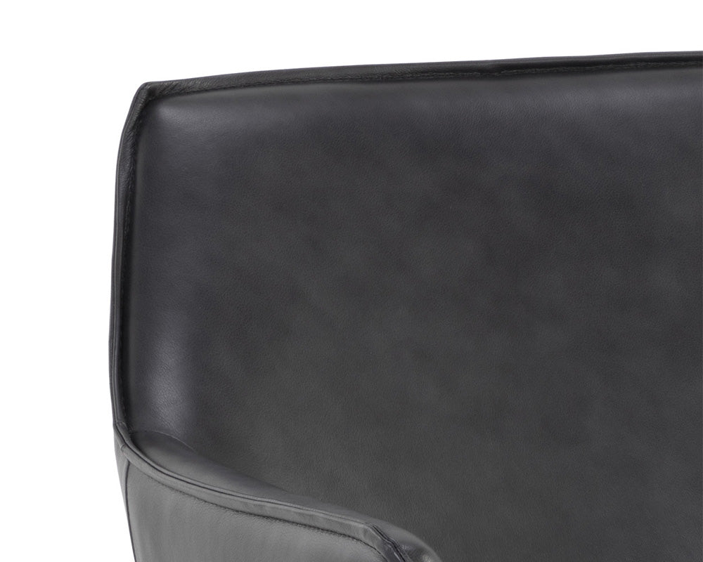 Sunpan - Crosby Swivel Lounge Chair - Alpine Black Leather - 111085 view 7