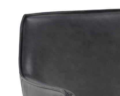 Sunpan - Crosby Swivel Lounge Chair - Alpine Black Leather - 111085 view 7