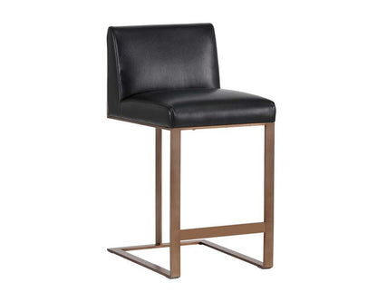 Sunpan - Ikon Dean Counter Stool - Antique Brass - Cantina Black - 103801 veiw 1