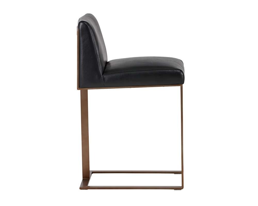 Sunpan - Ikon Dean Counter Stool - Antique Brass - Cantina Black - 103801 veiw 2