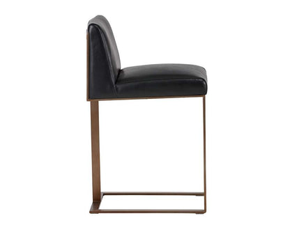 Sunpan - Ikon Dean Counter Stool - Antique Brass - Cantina Black - 103801 veiw 2