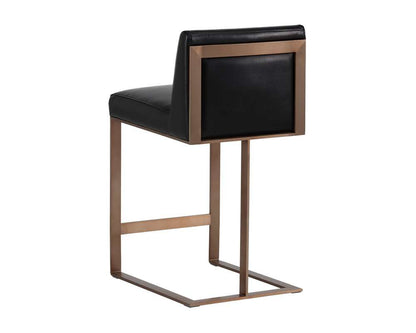 Sunpan - Ikon Dean Counter Stool - Antique Brass - Cantina Black - 103801 veiw 3