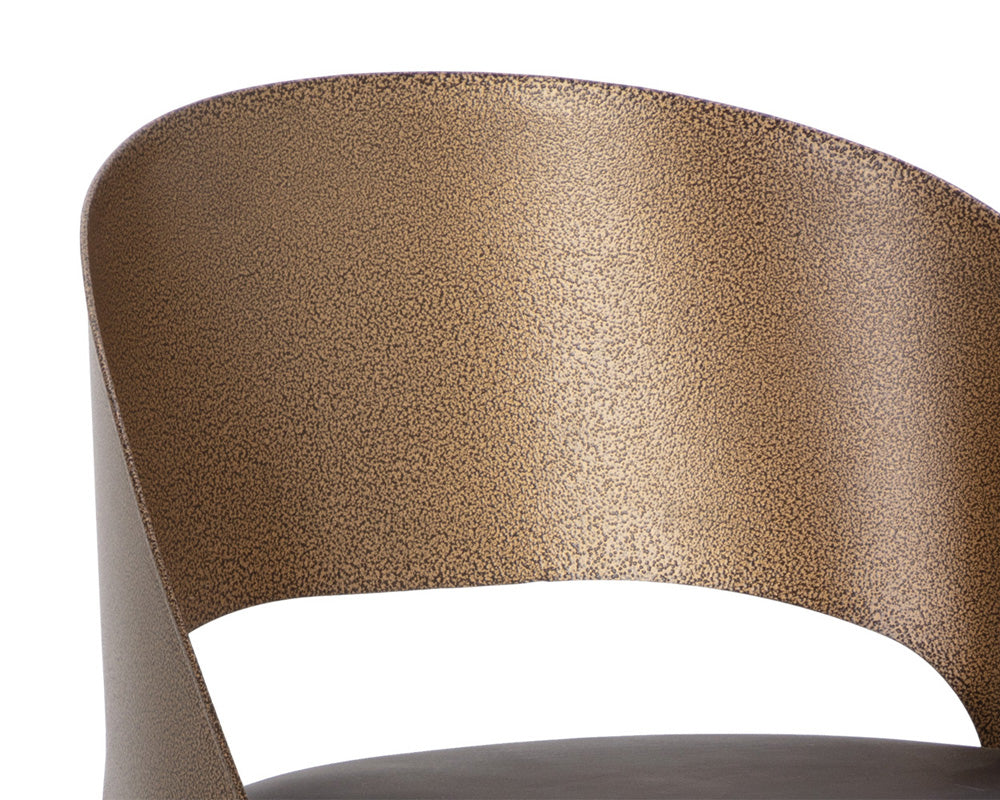 Sunpan - Dezirae Barstool - Antique Brass - Charcoal Black Leather - 111052 view 7