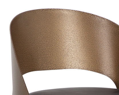 Sunpan - Dezirae Barstool - Antique Brass - Charcoal Black Leather - 111052 view 7