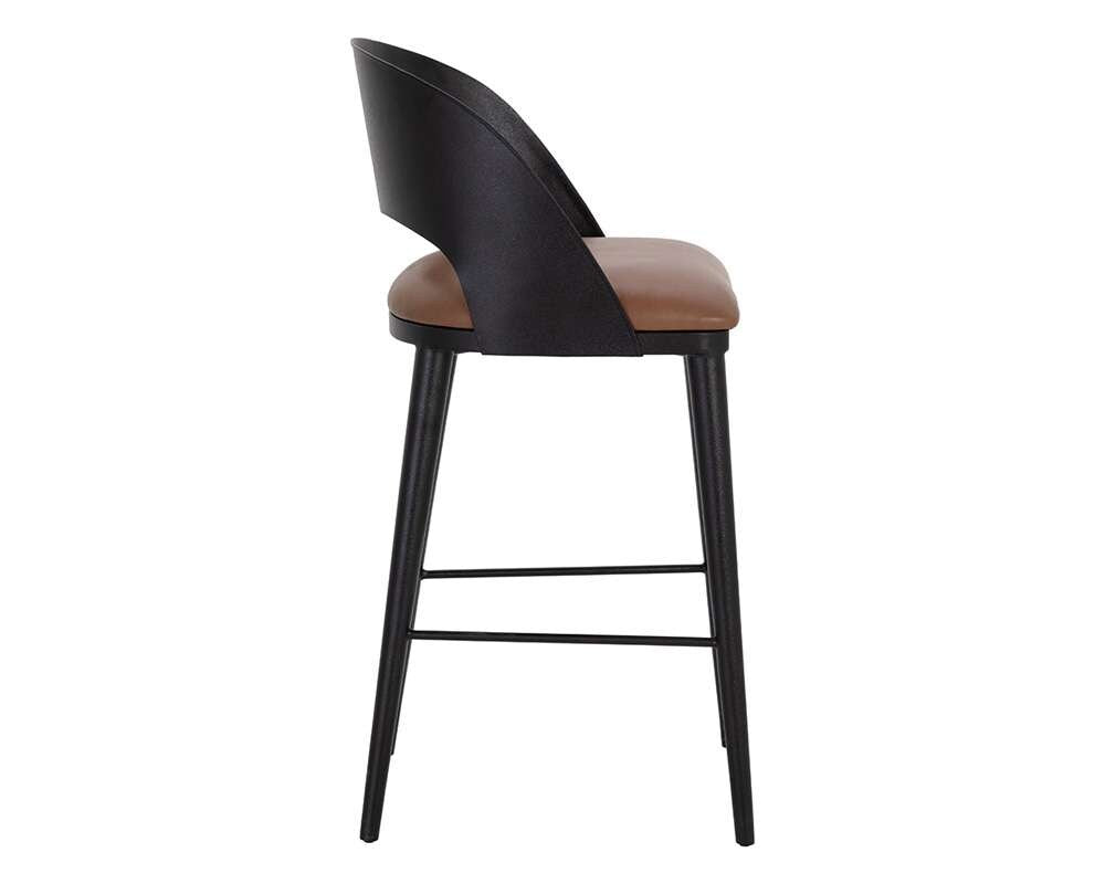 Sunpan - Dezirae Barstool - Black - Cognac Leather - 111051 veiw 3