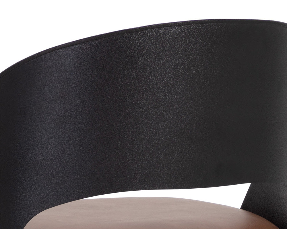 Sunpan - Dezirae Barstool - Black - Cognac Leather - 111051 view 6