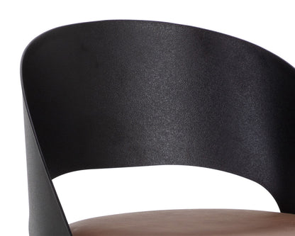 Sunpan - Dezirae Barstool - Black - Cognac Leather - 111051 view 7