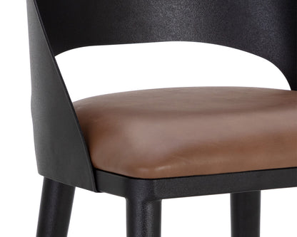 Sunpan - Dezirae Barstool - Black - Cognac Leather - 111051 view 8
