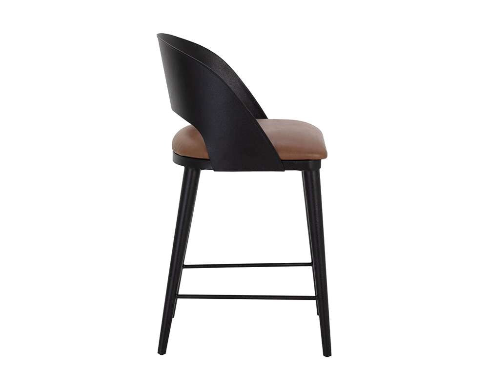 Sunpan - Dezirae Counter Stool - Black - Cognac Leather - 111043 veiw 3