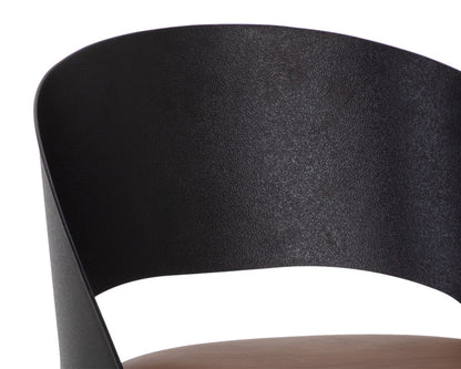 Sunpan - Dezirae Counter Stool - Black - Cognac Leather - 111043 view 6
