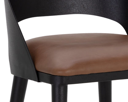 Sunpan - Dezirae Counter Stool - Black - Cognac Leather - 111043 view 7