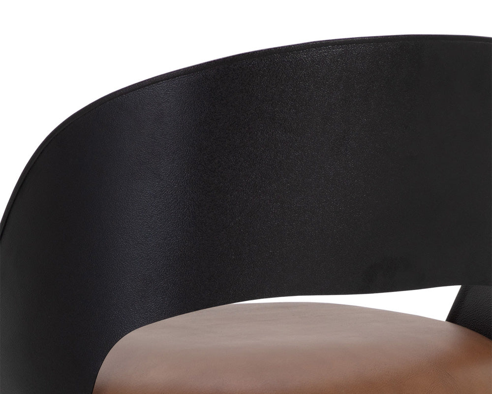 Sunpan - Dezirae Counter Stool - Black - Cognac Leather - 111043 view 8
