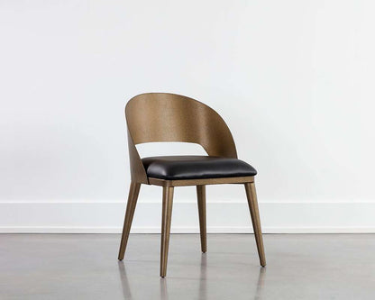 Sunpan - Dezirae Dining Chair - Antique Brass - Charcoal Black Leather - 111041 veiw 5