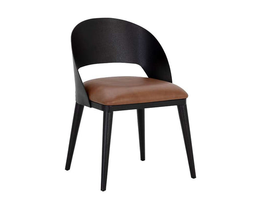Sunpan - Dezirae Dining Chair - Black - Cognac Leather - 111040 veiw 1