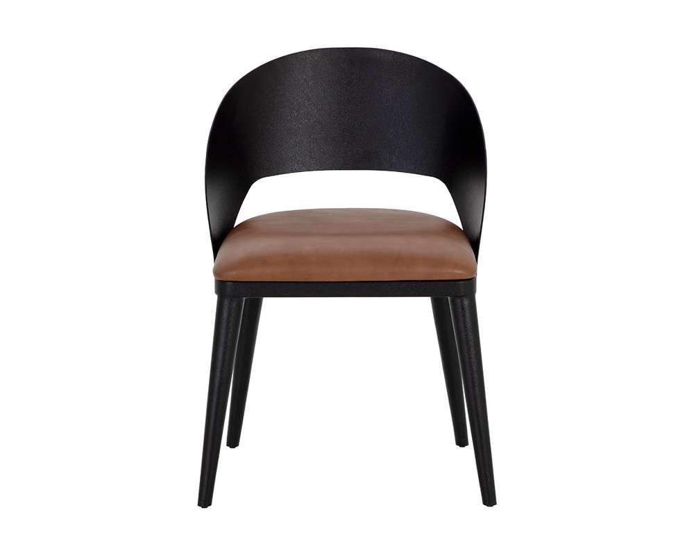 Sunpan - Dezirae Dining Chair - Black - Cognac Leather - 111040 veiw 2