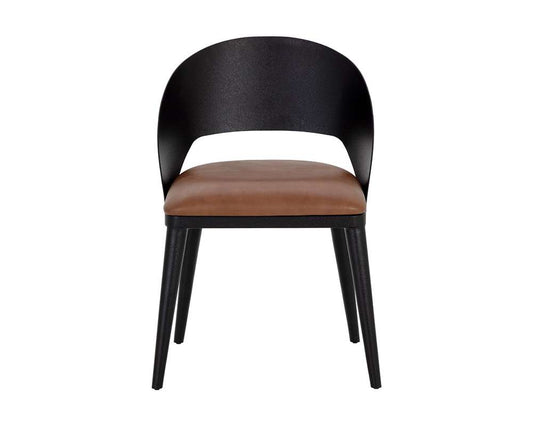 Sunpan - Dezirae Dining Chair - Black - Cognac Leather - 111040 veiw 2