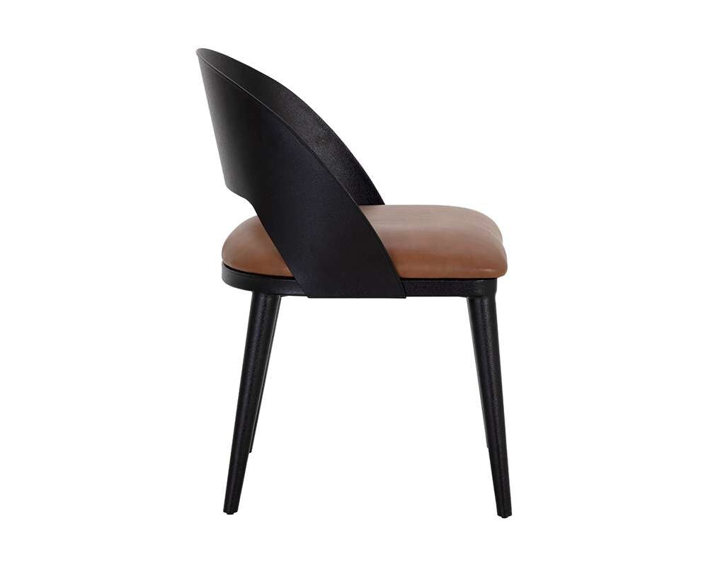 Sunpan - Dezirae Dining Chair - Black - Cognac Leather - 111040 veiw 3