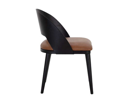 Sunpan - Dezirae Dining Chair - Black - Cognac Leather - 111040 veiw 3