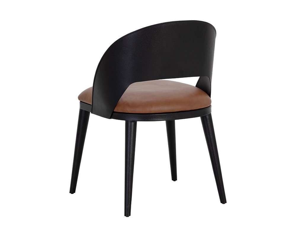 Sunpan - Dezirae Dining Chair - Black - Cognac Leather - 111040 veiw 4