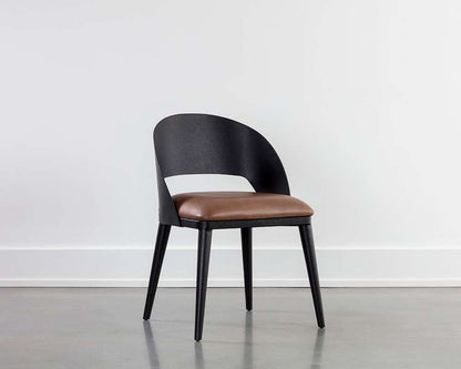 Sunpan - Dezirae Dining Chair - Black - Cognac Leather - 111040 veiw 5