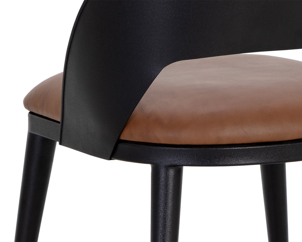 Sunpan - Dezirae Dining Chair - Black - Cognac Leather - 111040 view 6