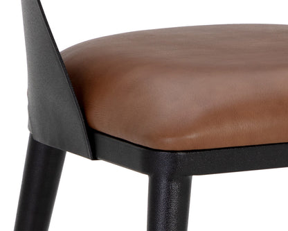 Sunpan - Dezirae Dining Chair - Black - Cognac Leather - 111040 view 7