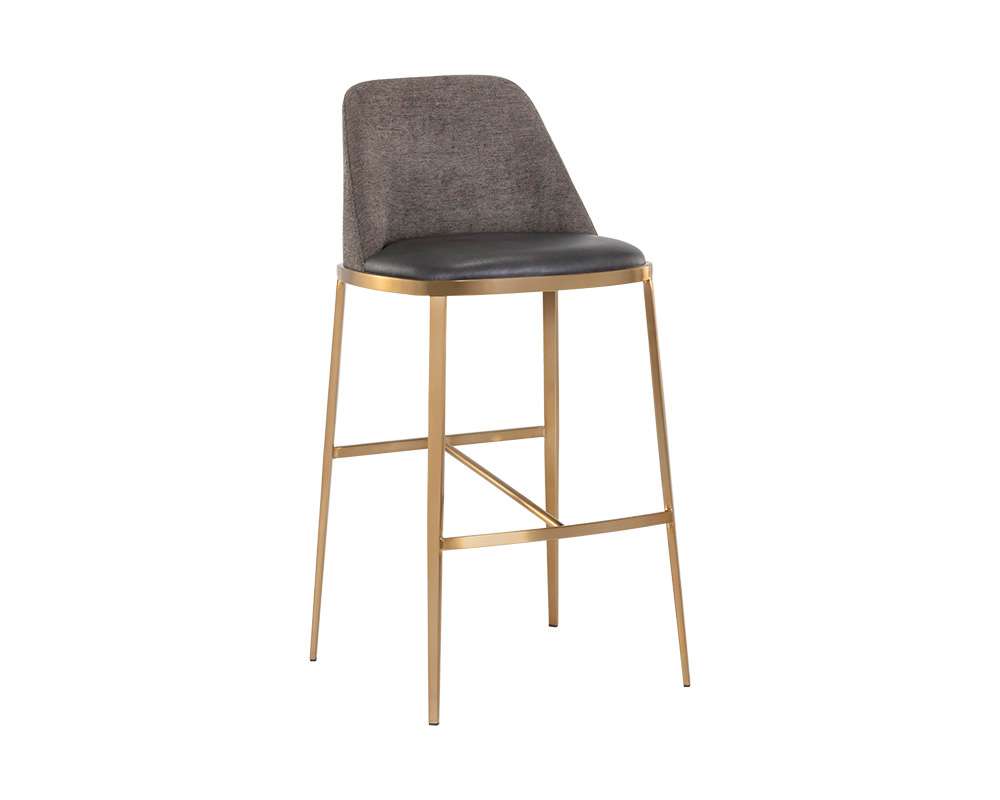 Sunpan - Ikon Dover Barstool - Bravo Portabella / Sparrow Grey - 107574 veiw 1
