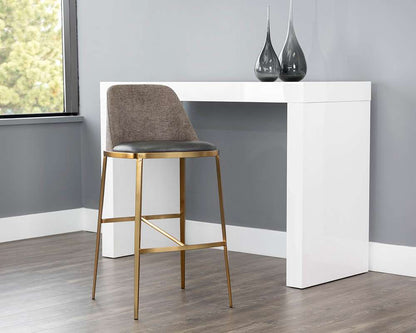 Sunpan - Ikon Dover Barstool - Bravo Portabella / Sparrow Grey - 107574 veiw 4