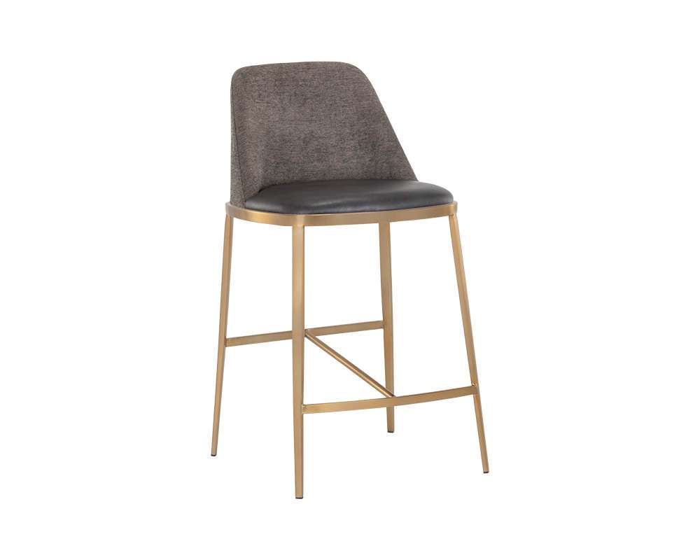 Sunpan - Ikon Dover Counter Stool - Bravo Portabella / Sparrow Grey - 107816 veiw 1