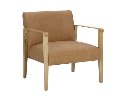 Sunpan - Westport Earl Lounge Chair - Rustic Oak - Ludlow Sesame Leather - 110602 veiw 1