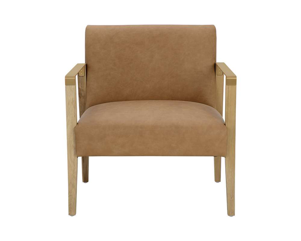 Sunpan - Westport Earl Lounge Chair - Rustic Oak - Ludlow Sesame Leather - 110602 veiw 2
