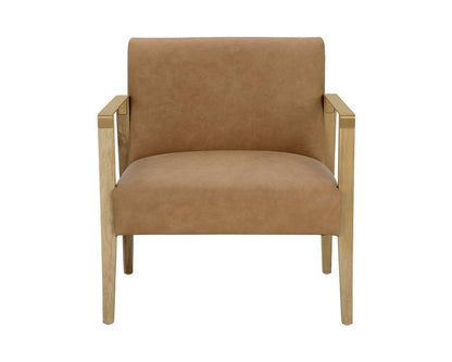 Sunpan - Westport Earl Lounge Chair - Rustic Oak - Ludlow Sesame Leather - 110602 veiw 2