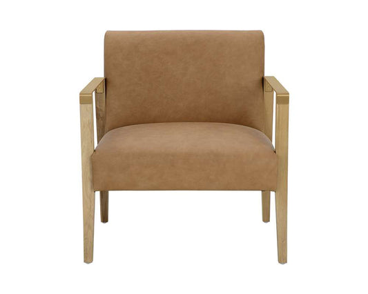Sunpan - Westport Earl Lounge Chair - Rustic Oak - Ludlow Sesame Leather - 110602 veiw 2