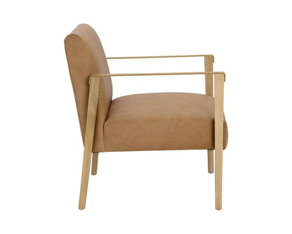 Sunpan - Westport Earl Lounge Chair - Rustic Oak - Ludlow Sesame Leather - 110602 veiw 3
