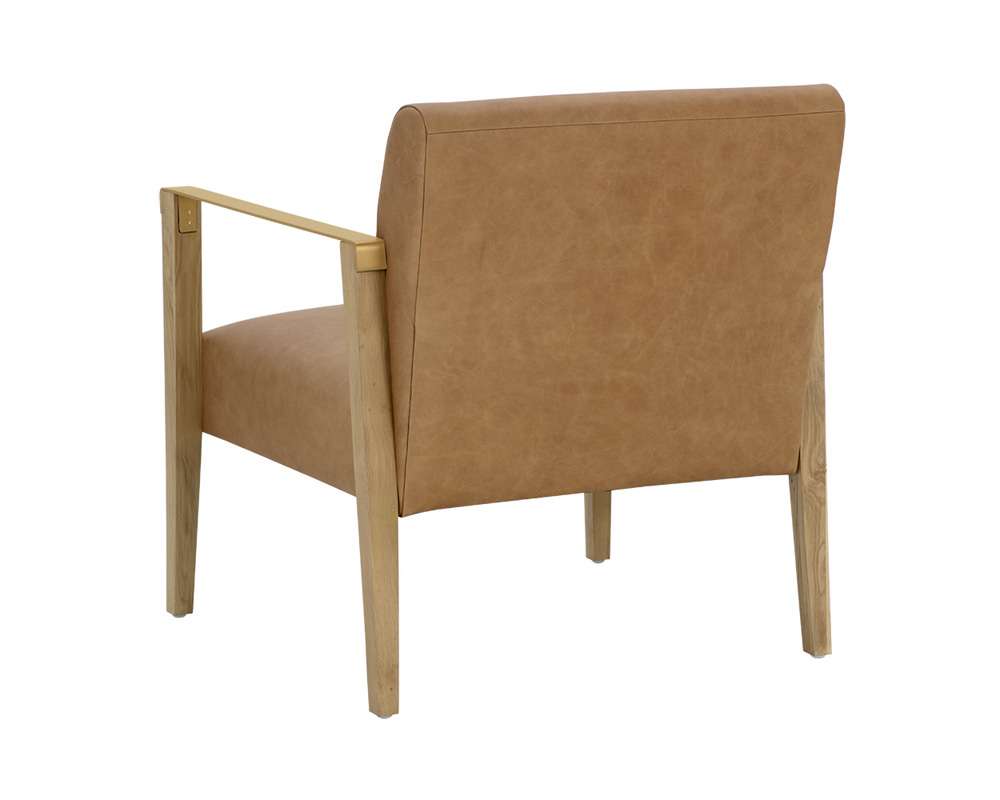 Sunpan - Westport Earl Lounge Chair - Rustic Oak - Ludlow Sesame Leather - 110602 veiw 4