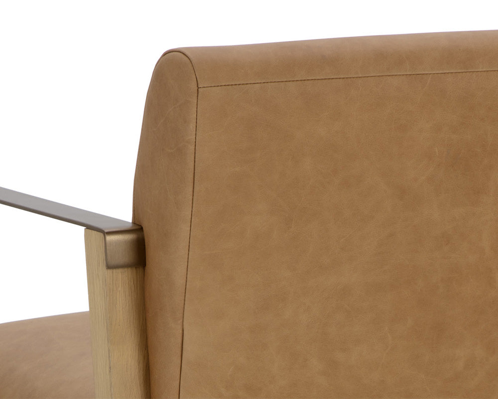 Sunpan - Westport Earl Lounge Chair - Rustic Oak - Ludlow Sesame Leather - 110602 view 6