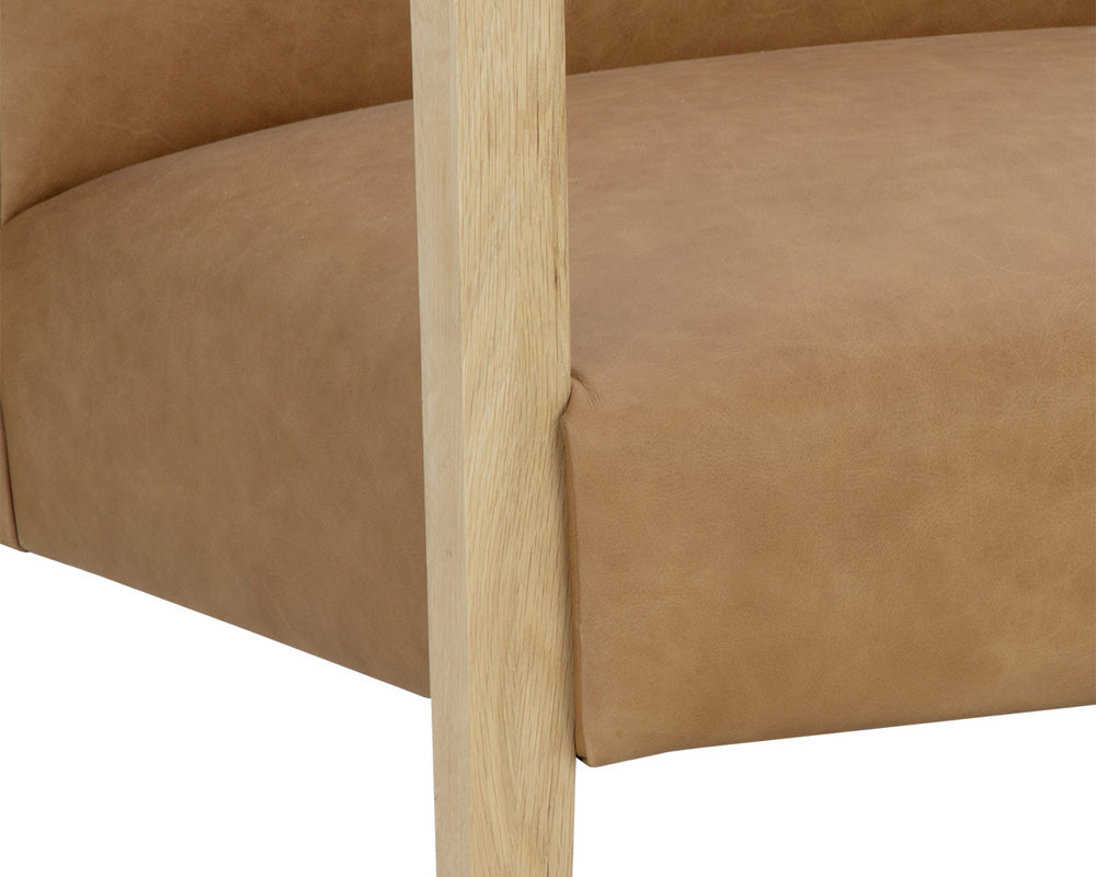 Sunpan - Westport Earl Lounge Chair - Rustic Oak - Ludlow Sesame Leather - 110602 view 7