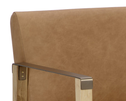 Sunpan - Westport Earl Lounge Chair - Rustic Oak - Ludlow Sesame Leather - 110602 view 8