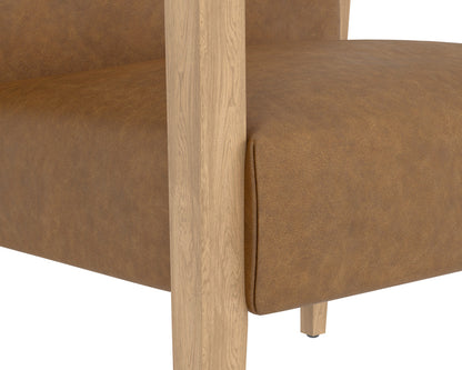 Sunpan - Westport Earl Lounge Chair - Rustic Oak - Ludlow Sesame Leather - 110602 view 9