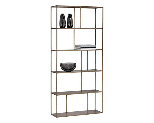 Sunpan - MIXT Eiffel Bookcase Large - Antique Brass - 102940 veiw 1