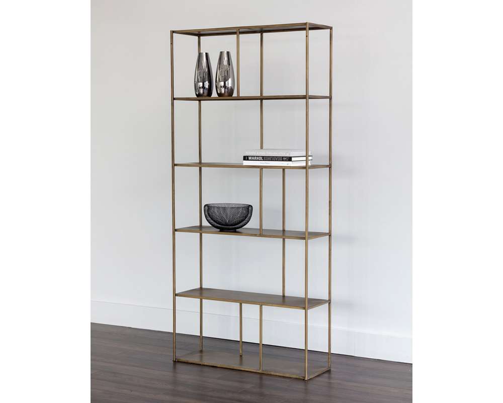 Sunpan - MIXT Eiffel Bookcase Large - Antique Brass - 102940 veiw 3