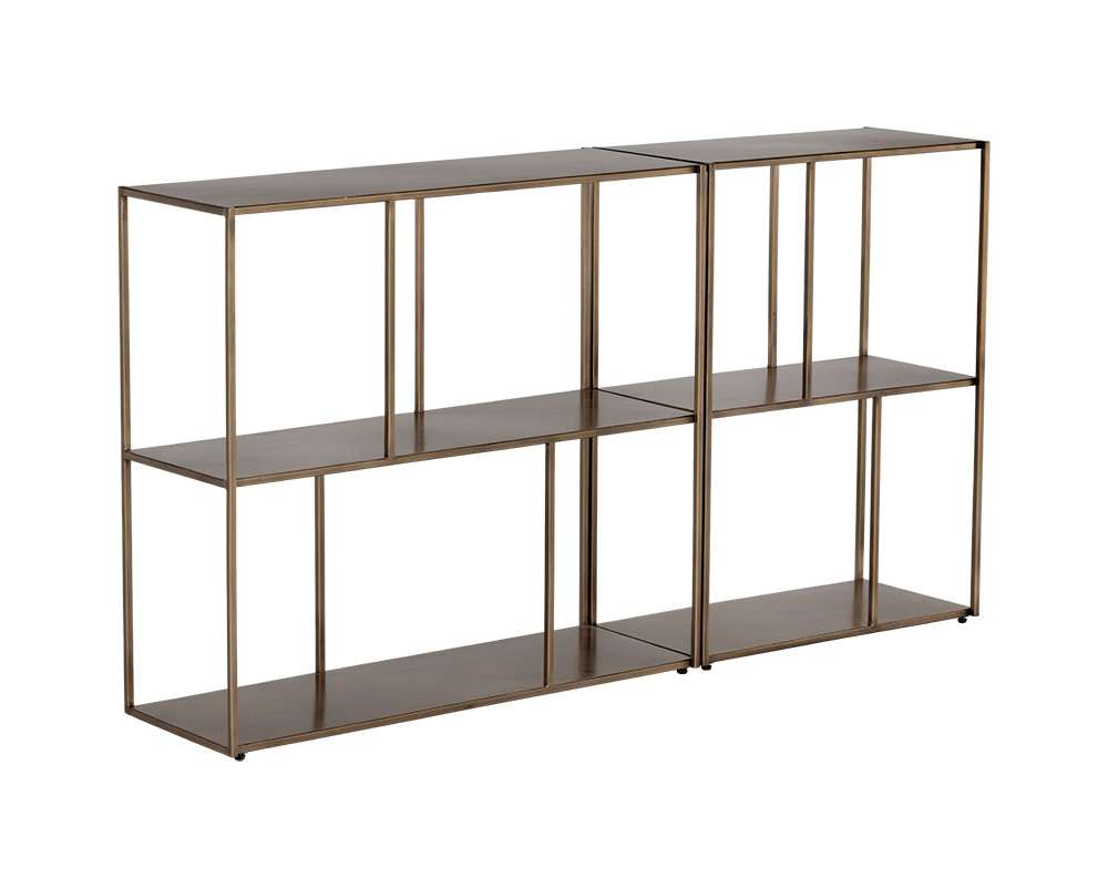 Sunpan - MIXT Eiffel Low Bookcase Medium - Antique Brass - 106602 veiw 3